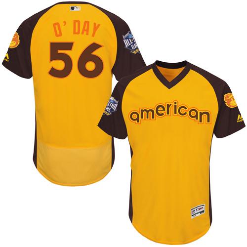 Orioles #56 Darren O'Day Gold Flexbase Authentic Collection 2016 All-Star American League Stitched MLB Jersey